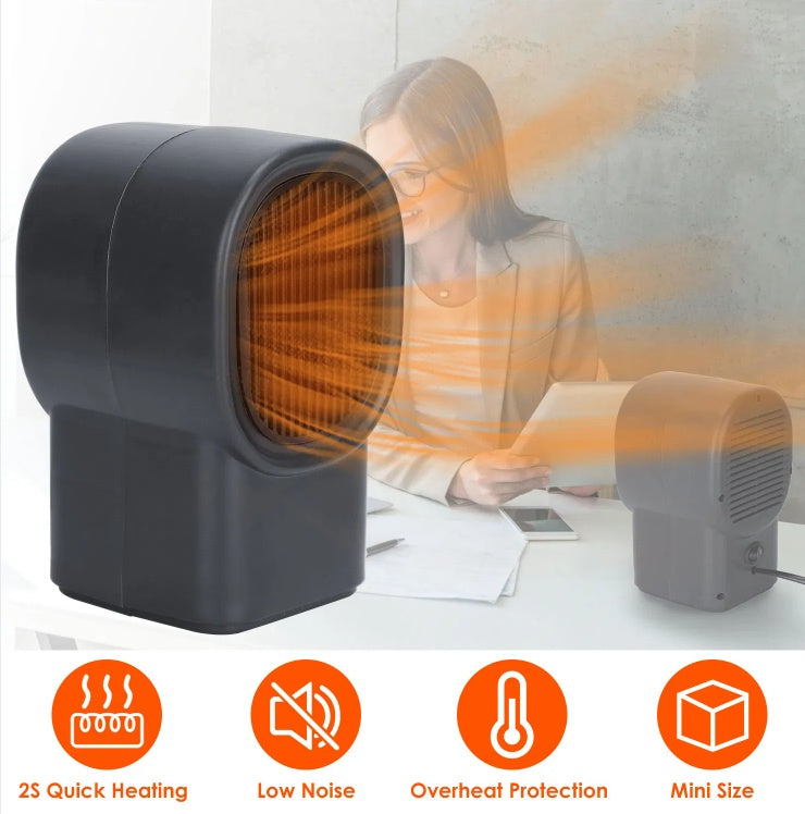 500W Portable Electric Space Heater Mini Desktop Fan Heater Personal Small Space Heater For Home Office