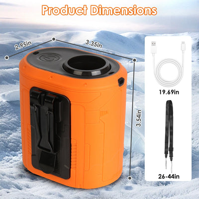 1Pc 5 In 1 Portable Waist Clip Fan With 5 Speeds Flashlight 1WmAh Battery Operated Personal Wearable Turbo Belt Fan Hands-Free Neck Fan For Camping Travel Job Site
