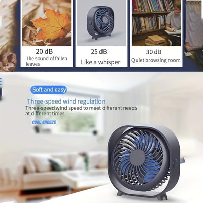 Random Color New Desktop Small Fan Rechargeable Desktop Fan Portable Office Student Dormitory Home Mini Fan Mute