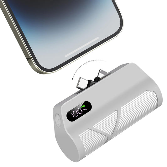 Portable Charger Power Bank 5000mAh with Built-in Cables, PD20W Fast Charging, Dual Ports (Type-C & Apple-Compatible), Compact Design for Travel & Commuting (Black)