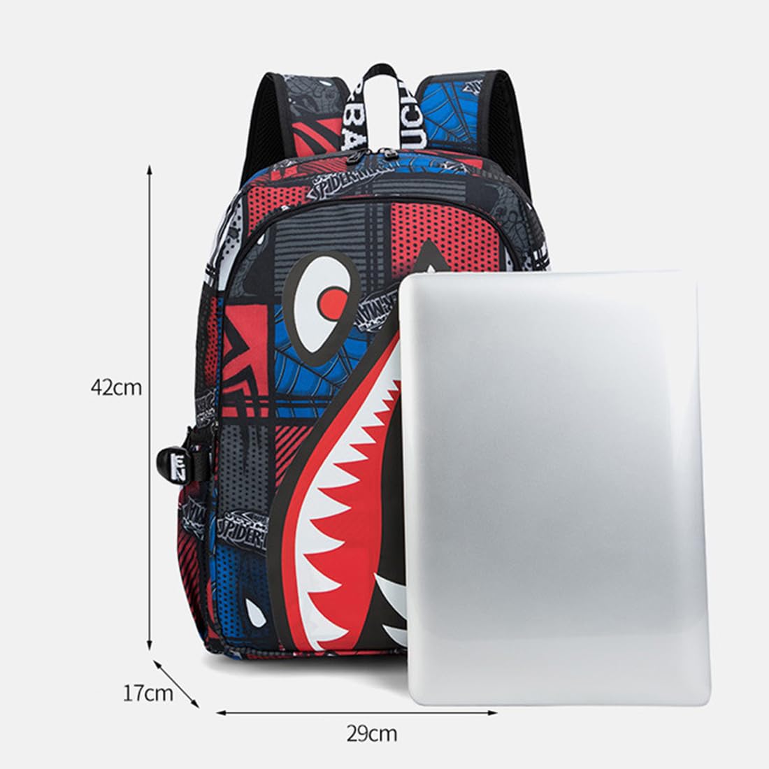 FENGJINRUHUA Shark Business USB Laptop Work Daypack Hiking Travel Shoulder Bags Camping Rucksack