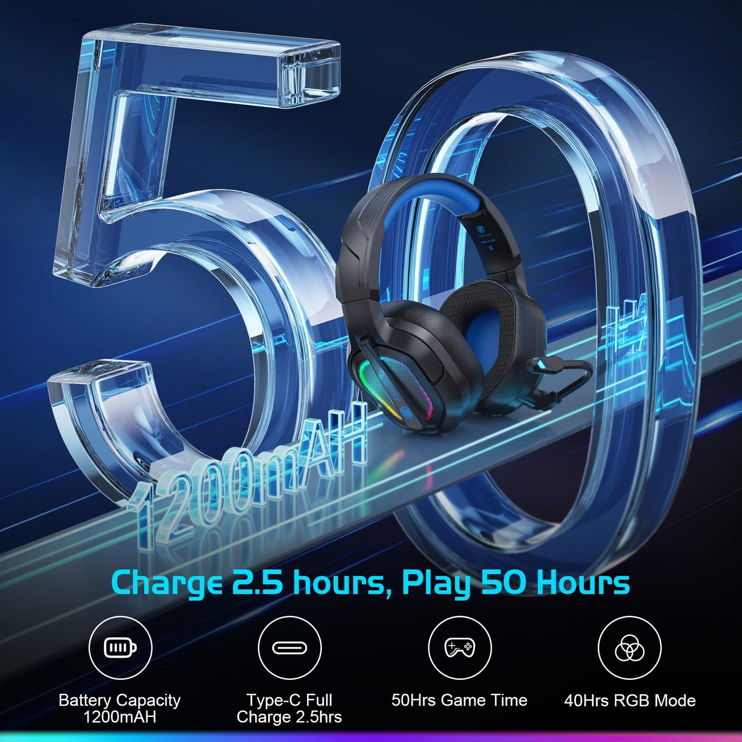 Fachixy FC200 PC Gaming Headset for PS4, PS5, Switch, Xbox One, Mac, Noise Canceling Headphones with Microphone, Computer Headset with 3.5mm Jack & RGB Light