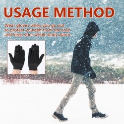 Houkea Nylon Gloves, Winter Outdoor Sports Skiing Cold Hand Care Massage Heat Warm Gloves