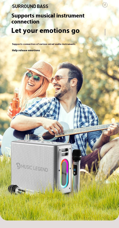 High-power Outdoor Karaoke Bluetooth Audio Mobile Karaoke With Microphone Sound Card