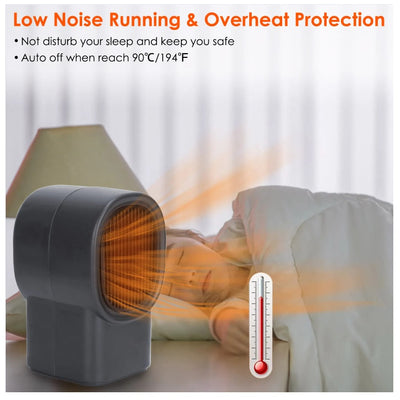 500W Portable Electric Space Heater Mini Desktop Fan Heater Personal Small Space Heater For Home Office