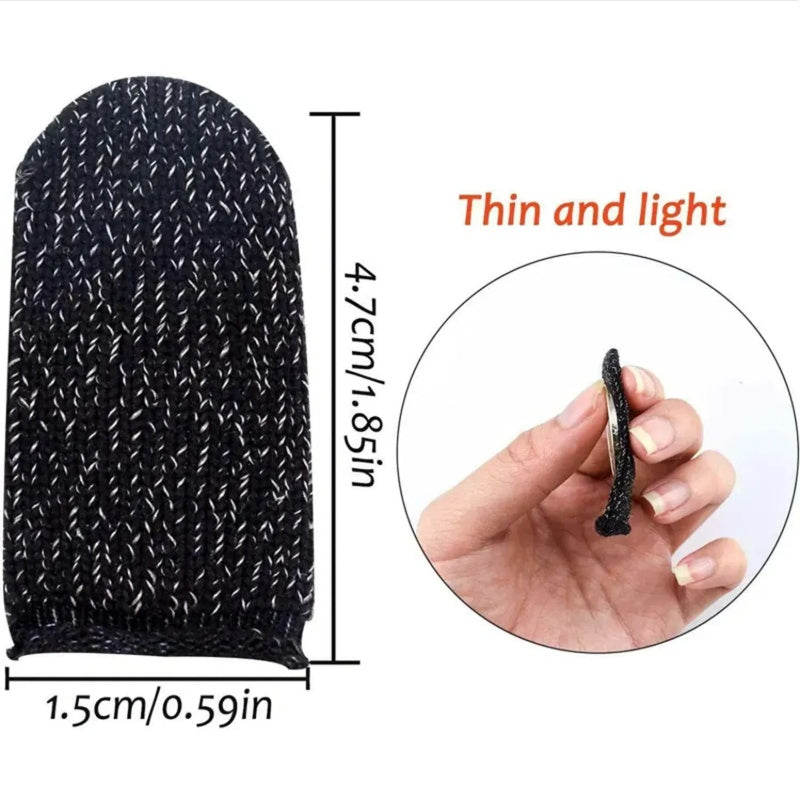 10 Pcs Screen  Gaming Finger Sleeve Game Controller Mobile Sweatproof Gloves