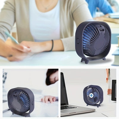 Random Color New Desktop Small Fan Rechargeable Desktop Fan Portable Office Student Dormitory Home Mini Fan Mute