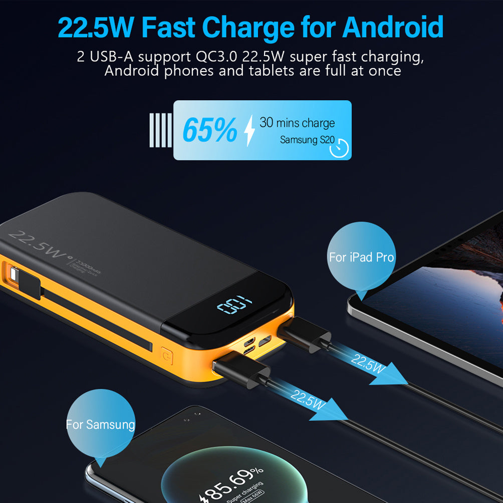 Comes With A 2-wire Digital Display Super Fast Charging Power Bank