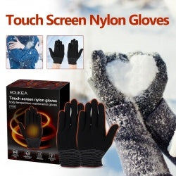 Houkea Nylon Gloves, Winter Outdoor Sports Skiing Cold Hand Care Massage Heat Warm Gloves